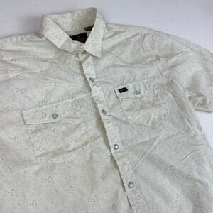Howler Bros Short Sleeve Pearl Snap Western Shirt Dove Wheat Fields Men’s Large